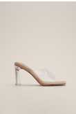 NA-KD Shoes Clear Cross Strap Heels - White