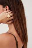 NA-KD Chunky Ring mit Perlenbesatz - Gold