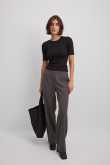 NA-KD Tailored Darted High Waist Suit Pants - Grey