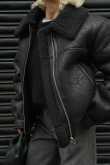 NA-KD Trend Bonded Jacke im Vintage-Look - Black